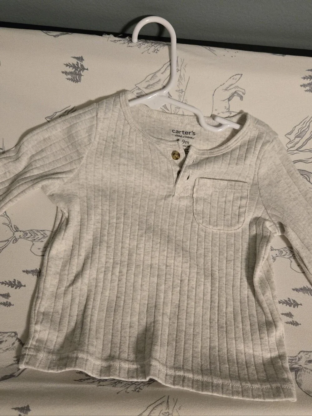 Carter's Heather Light Gray Ribbed 2-Piece Pj And Lounge Set